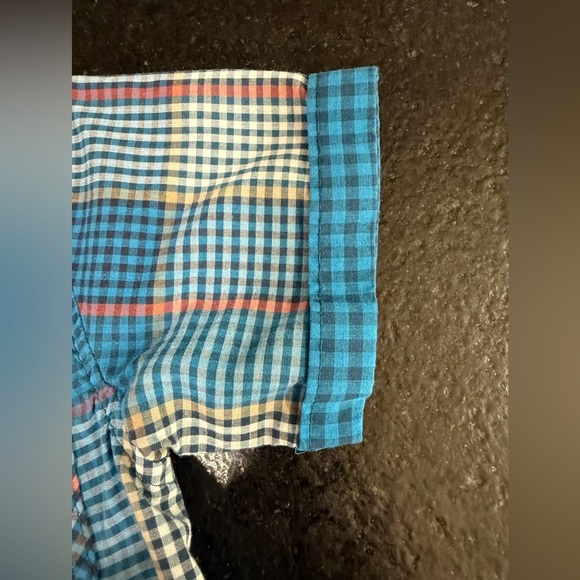 Ben Sherman Toddler Button Up Shirt Plaid Blue Turquoise Red Orange Size 3T - Picture 6 of 8